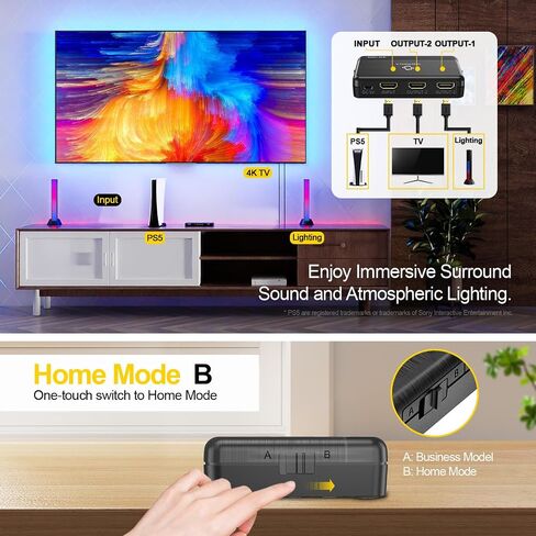 موزع HDMI 4K@60 هرتز 1 في 2 مع خاصية تقليل الحجم الذكي HDR HDCP 2.2 إدارة EDID ودعم 1080p و3D in Kuwait