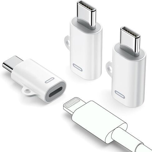 USB C to Lightning Adapter, 3 Pack [MFi Certified] Lightning Female to USB C Male Adapter for iPhone 15/15 Plus/15 Pro/15 Pro Max, Support Fast Charging & Data Transfer, Not for Headphone/Audio/OTG in Kuwait