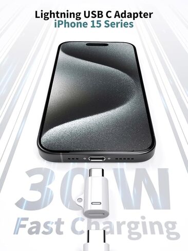 USB C to Lightning Adapter, 3 Pack [MFi Certified] Lightning Female to USB C Male Adapter for iPhone 15/15 Plus/15 Pro/15 Pro Max, Support Fast Charging & Data Transfer, Not for Headphone/Audio/OTG in Kuwait