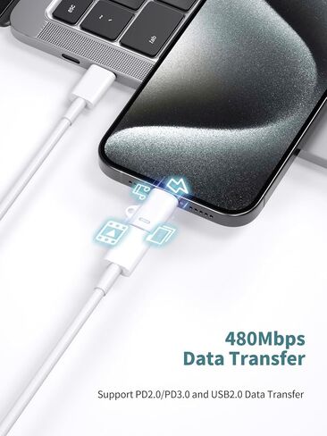 USB C to Lightning Adapter, 3 Pack [MFi Certified] Lightning Female to USB C Male Adapter for iPhone 15/15 Plus/15 Pro/15 Pro Max, Support Fast Charging & Data Transfer, Not for Headphone/Audio/OTG in Kuwait