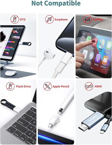 USB C to Lightning Adapter, 3 Pack [MFi Certified] Lightning Female to USB C Male Adapter for iPhone 15/15 Plus/15 Pro/15 Pro Max, Support Fast Charging & Data Transfer, Not for Headphone/Audio/OTG in Kuwait