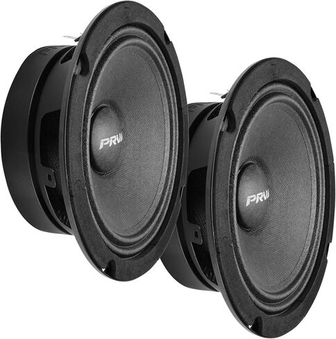 PRV AUDIO 6.5 Inch Shallow Midrange Speaker, 6MR200A-4, 200 Watts, 4 Ohm Shallow Mount Car Audio Slim Speaker, 1.5 in Voice Coil, Compact for Doors (Single) in Saudi Arabia