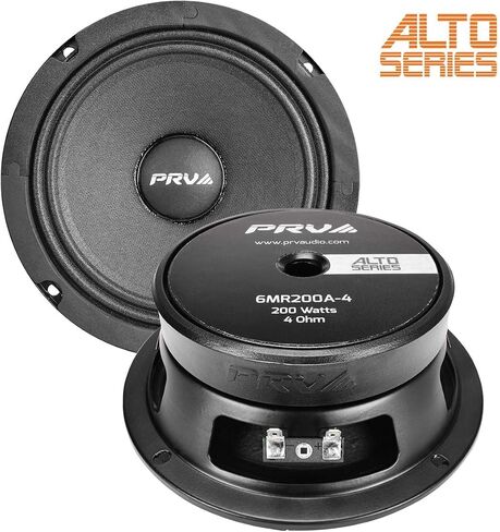 PRV AUDIO 6.5 Inch Shallow Midrange Speaker, 6MR200A-4, 200 Watts, 4 Ohm Shallow Mount Car Audio Slim Speaker, 1.5 in Voice Coil, Compact for Doors (Single) in Saudi Arabia