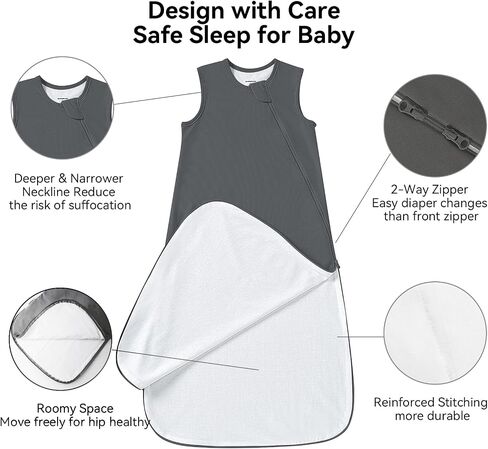 BubblePanda Cooling Summer Sleep Sack 0.5 Tog 0-6 Months Q-Max 0.3 Soft Lightweight Sleep Sack 3-6 Months Baby Cooling Blanket for Hot Sleeper Night Sweats for Infant Newborn Transition in Saudi Arabia