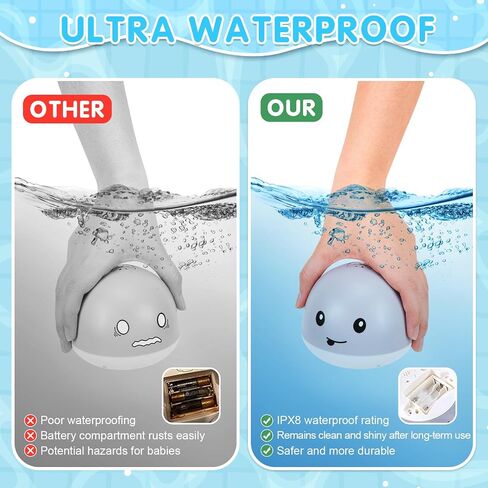 2024 Upgraded Whale Bath Toys for Babies, Light Up Bath Toys for Toddlers, Sprinkler Bathtub Toys Spray Fountain Water Pool Toys, Baby Infant Kids Birthday Shower Gifts in Saudi Arabia