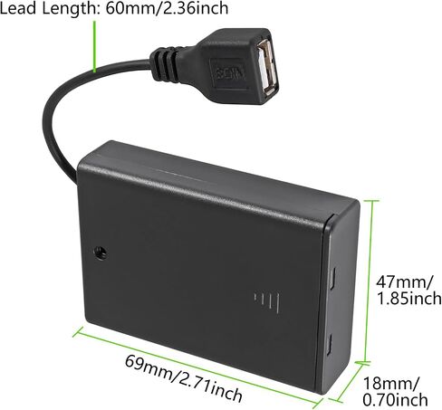4PCS 2 Slots AA Battery Holder AA Battery Box 3V AA Battery Case USB Power Port with Cover ON/Off Switch USB Female Socket for Battery Building Block Led Light Kit in Saudi Arabia
