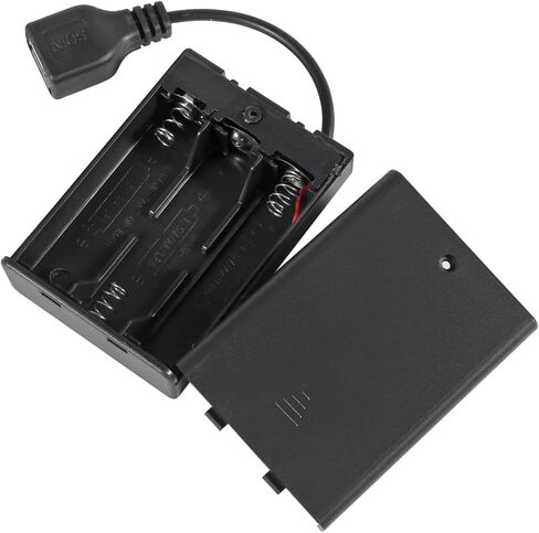 4PCS 2 Slots AA Battery Holder AA Battery Box 3V AA Battery Case USB Power Port with Cover ON/Off Switch USB Female Socket for Battery Building Block Led Light Kit in Saudi Arabia