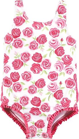 Hudson Baby Baby Girl's Toddler Swimsuit, Pink Roses, 3-6 Months in Saudi Arabia