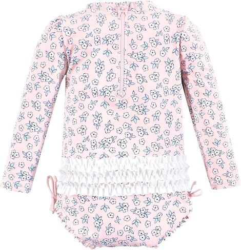 Hudson Baby Baby Girl's Rashguard Toddler Swimsuit, Pink Primrose, 18-24 Months in Saudi Arabia