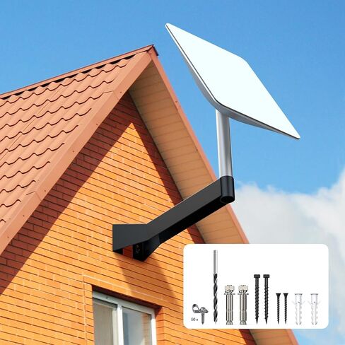 Starlink Mount - Star Link Long Wall Mount, Wall-Mounted Bracket for Starlink Internet Kit, Heavy Duty Mounting Bracket Kit for Starlink Satellite, Compatible with Gen 2, Durable Design in Kuwait