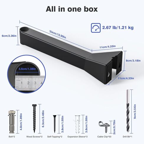 Starlink Mount - Star Link Long Wall Mount, Wall-Mounted Bracket for Starlink Internet Kit, Heavy Duty Mounting Bracket Kit for Starlink Satellite, Compatible with Gen 2, Durable Design in Kuwait