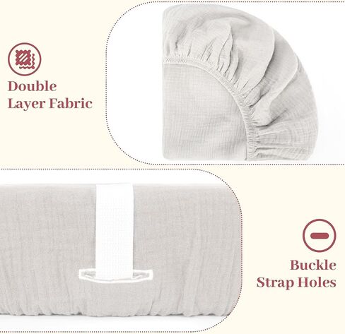 Muslin Changing Pad Cover, MomK!ds 3 Pack Changing Table Cover with Safety Straps Holes, Stretch Ultra Soft Diaper Changing Pad Sheets, Changing Table Sheets Fit 32"/34" x 16" Pads (Flamingo) in Saudi Arabia
