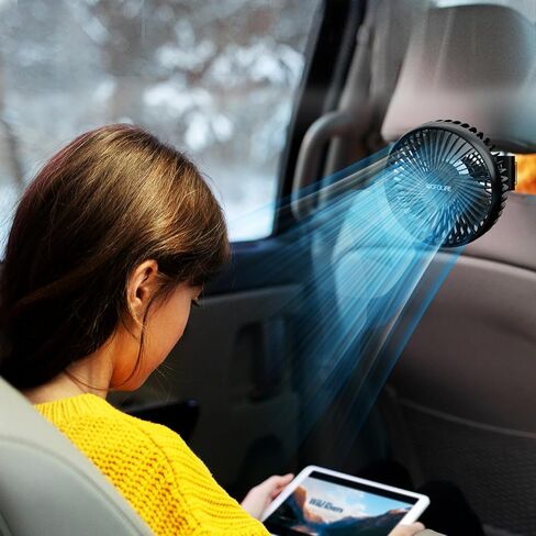 مروحة سيارة USB، مروحة مقعد السيارة للحيوانات الأليفة في المقعد الخلفي للأطفال، مروحة تبريد السيارة قابلة للدوران 360 درجة، مروحة مكتب محمولة للمركبات والشاحنات والشاحنات والقوارب والتخييم in Saudi Arabia