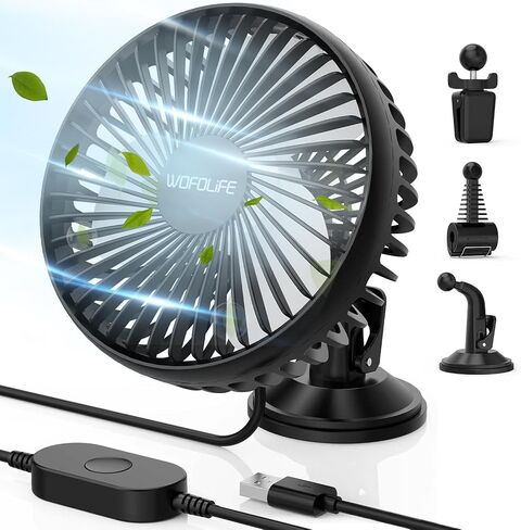 مروحة سيارة USB، مروحة مقعد السيارة للحيوانات الأليفة في المقعد الخلفي للأطفال، مروحة تبريد السيارة قابلة للدوران 360 درجة، مروحة مكتب محمولة للمركبات والشاحنات والشاحنات والقوارب والتخييم in Saudi Arabia
