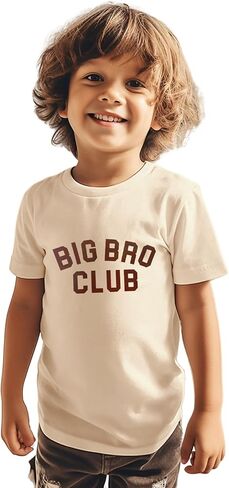 قميص Big Brother للأطفال الصغار، تي شيرت للأطفال الصغار مطبوع عليه عبارة Big Bro Club، تي شيرت للأطفال الأولاد تم ترقيته إلى قميص صيفي لإعلان الأخ الأكبر in Saudi Arabia