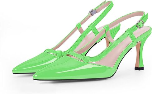 Women's Slingback Kitten Heels Closed Pointed Toe Pumps Dress Shoes in Saudi Arabia