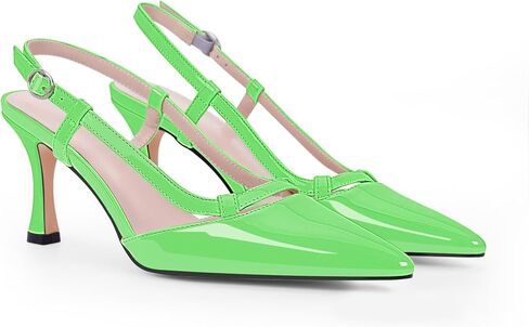 Women's Slingback Kitten Heels Closed Pointed Toe Pumps Dress Shoes in Saudi Arabia