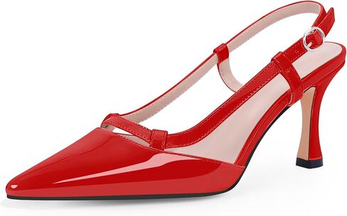 Women's Slingback Kitten Heels Closed Pointed Toe Pumps Dress Shoes in Saudi Arabia