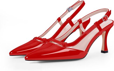 Women's Slingback Kitten Heels Closed Pointed Toe Pumps Dress Shoes in Saudi Arabia