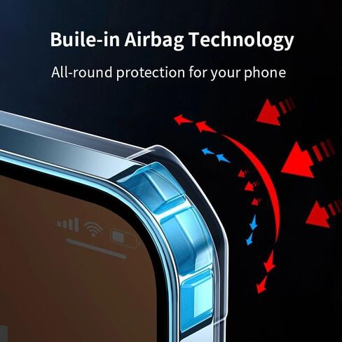 5 in 1 for iPhone 14 Plus Case Clear,Not Yellowing, 2 Screen Protectors, 2 Camera Protectors, 15 FT Military-Grade Drop Protection, Shockproof Slim Case, Magsafe Magnetic Ring in Saudi Arabia