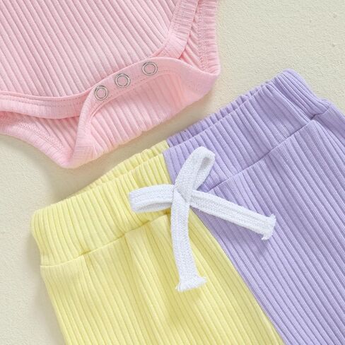Thorn Tree Newborn Infant Baby Girl Clothes Ribbed Knitted Long Sleeve Romper Long Pants Stretchy Fall Outfits in Saudi Arabia