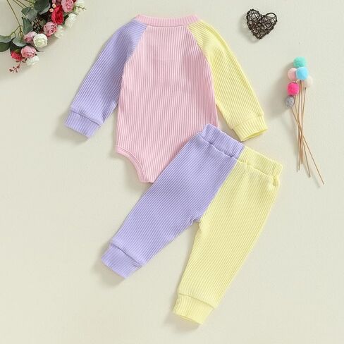 Thorn Tree Newborn Infant Baby Girl Clothes Ribbed Knitted Long Sleeve Romper Long Pants Stretchy Fall Outfits in Saudi Arabia
