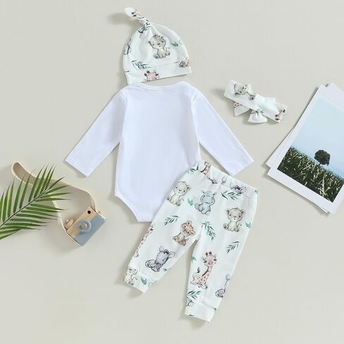 MERSARIPHY Hi I'm New Here Newborn Outfit Baby Boy Girl Going Home Hospital Clothes Letter Romper Pants Infant Clothing Set in Saudi Arabia