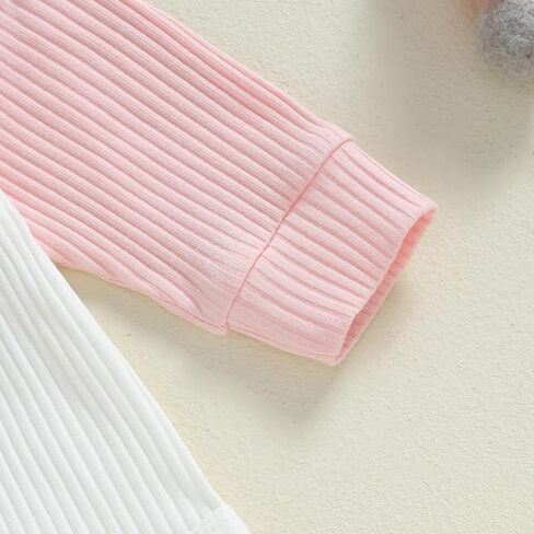 Thorn Tree Newborn Infant Baby Girl Clothes Ribbed Knitted Long Sleeve Romper Long Pants Stretchy Fall Outfits in Saudi Arabia