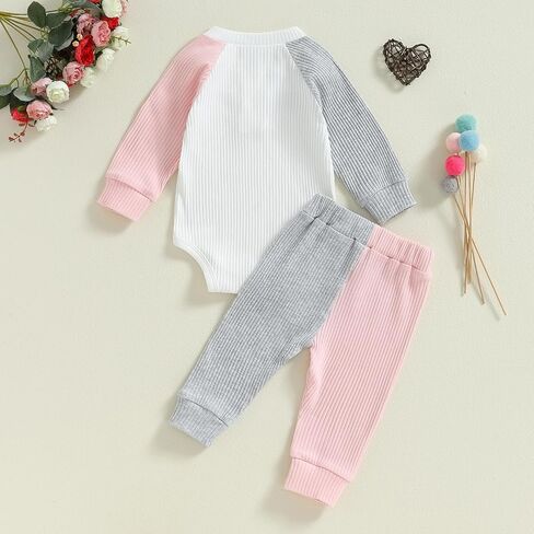 Thorn Tree Newborn Infant Baby Girl Clothes Ribbed Knitted Long Sleeve Romper Long Pants Stretchy Fall Outfits in Saudi Arabia