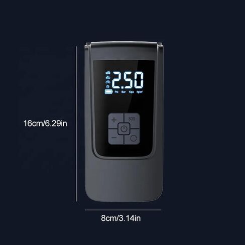 مضخة هواء محمولة لنفخ الإطارات، مقياس ضغط LCD رقمي تلقائي 150 رطل لكل بوصة مربعة، لاسلكي، دراجة نارية، كرة سيارة، أسود in Saudi Arabia
