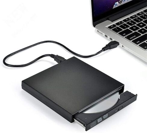 محرك أقراص DVD خارجي، محرك أقراص USB 2.0 ضوئي نحيف محمول، نقل بيانات عالي السرعة، التوصيل والتشغيل، ثابت مضاد للصدمات، استهلاك منخفض للطاقة، ضوضاء منخفضة in Saudi Arabia