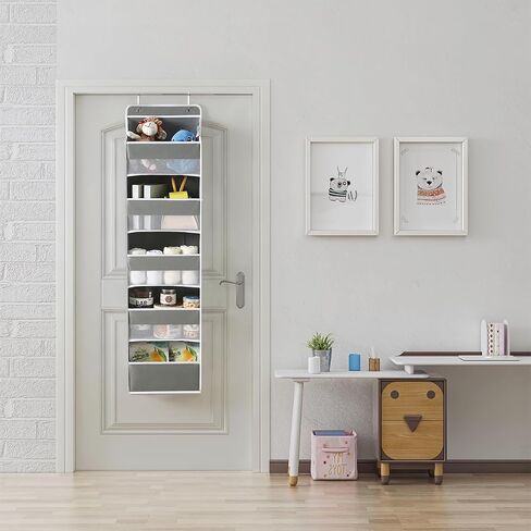 Over The Door Storage Organizer with 5 Pockets 10 Mesh Pockets, 44 lbs Weight Capacity Door Hanging Organizers and Storage for Bedroom,Bathroom,Nursery,Kidroom,Babyroom in Saudi Arabia