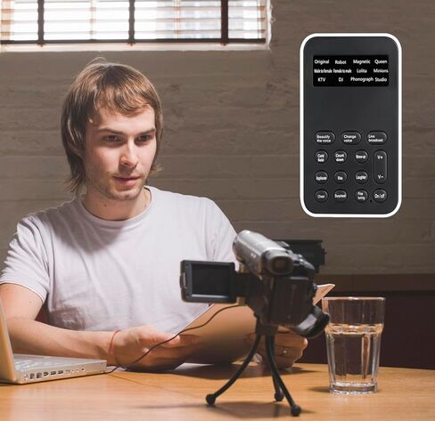 Lancoon Voice Changer، بطاقة صوت صغيرة مع وظيفة مراقبة الضبط الدقيق 8 تأثيرات صوتية التوصيل والتشغيل المحمولة لأجهزة الكمبيوتر المحمول والكمبيوتر المحمول واستوديو التسجيل (أسود) in Kuwait