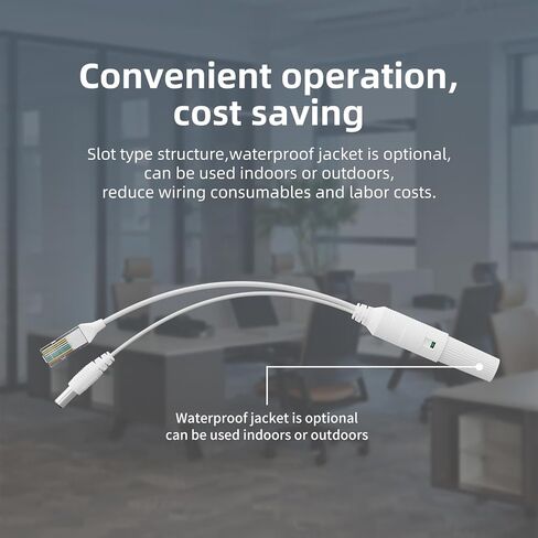 4-Pack Active 48V to 12V Waterproof PoE Splitter Adapter, IEEE 802.3af, 10/100Mbps Power Over Ethernet Splitter, for IP Camera, AP and More in Saudi Arabia