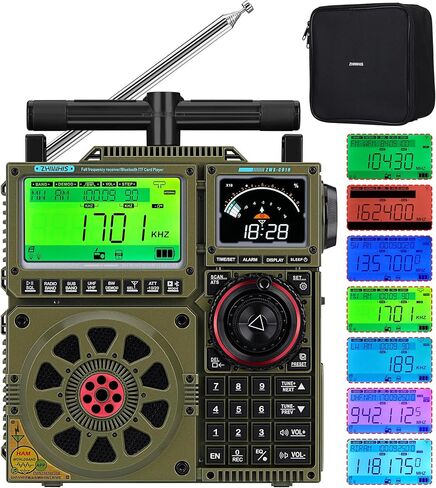 ZHIWHIS Shortwave Radio with SSB and Extra Antenna, AM FM CB LW AIR VHF UHF SW WB SSB Receiver, NOAA Weather/Antenna Tuner/APP Control/Bluetooth/20W Speaker/1600 Presets/Rechargeable Radios ZWS-C919 in Saudi Arabia