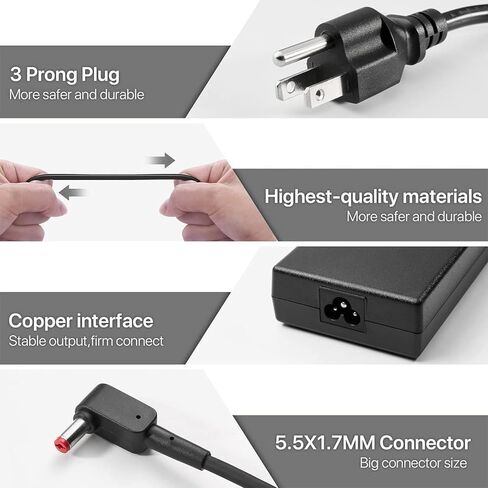 شاحن كمبيوتر محمول 180 واط لجهاز Acer Predator Helios 300 Gaming Laptop Nitro 5 PH315-52 PH315-51 G3-571 G3-572 Predator Triton 300 500 AN515-54 AN517-52-52T3 AN517-42-R6BL ADP-180MB محول تيار متردد in Kuwait