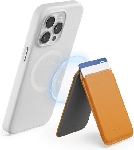 MOFT MagSafe Wallet, Card Holder Fit 1-2 Cards, Strong Magnetic Wallet with Angle Adjustment, MOVAS Vegan Leather Phone Wallet for iPhone 15/14/13/12 Series, Jet Black in Kuwait