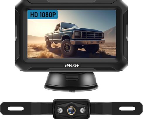 Backup Camera-Easy Setup HD 1080P Auto Color Night Vision- Rear View Camera with 4.3 Inch Monito Kit for SUV Pickup Sedan No-Delay Waterproof 150° Wide View DIY Parking Lines H4 in Saudi Arabia