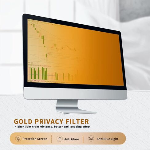 24 inch Computer Privacy Screen (16:9) - Matte Gold Security Shield - Date Protection for Desktop Computer Security – Anti-Glare, Anti-Scratch, 96% UV Blocks Screen Protector in Saudi Arabia