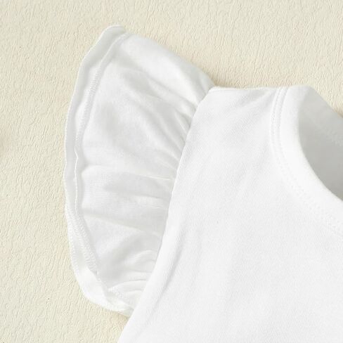 Magic Park Infant Girl Ruffle Sleeve Bodysuit Baby Girls One Piece Romper Toddler Girl Jumpsuit (Off White-2, 18-24 Months) in Saudi Arabia