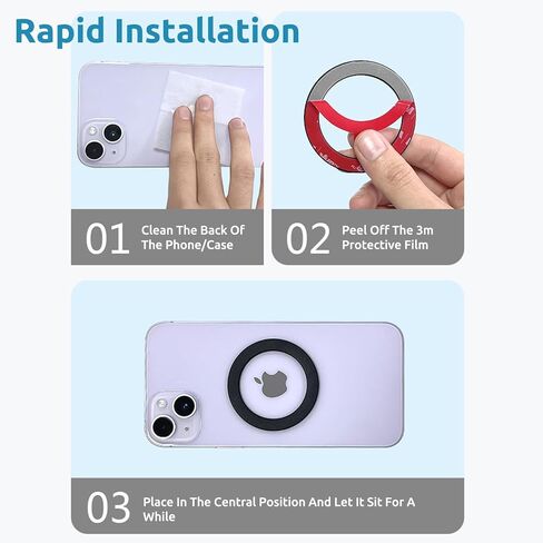 لوحة حلقية مغناطيسية عالمية مكونة من قطعتين متوافقة مع حامل الهاتف، تناسب iPhone 15 Pro Max وGalaxy S23/S22 والمزيد (لا تشتمل على الحامل) in Kuwait