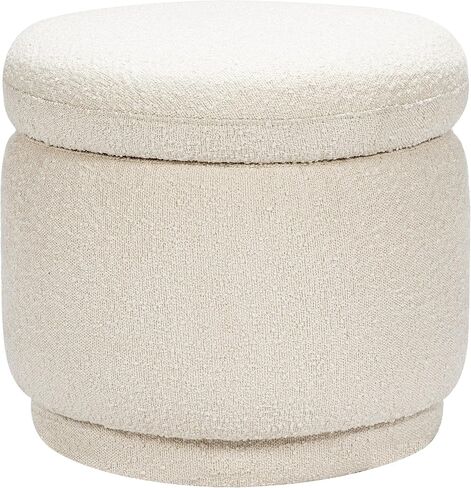 Babyletto Enoki Storage Ottoman in Ivory Boucle, Greenguard Gold and CertiPUR-US Certified in Saudi Arabia