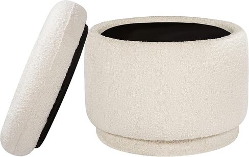 Babyletto Enoki Storage Ottoman in Ivory Boucle, Greenguard Gold and CertiPUR-US Certified in Saudi Arabia