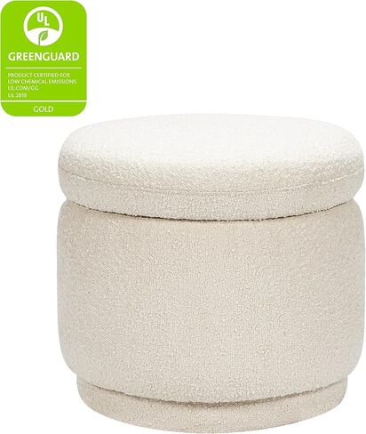 Babyletto Enoki Storage Ottoman in Ivory Boucle, Greenguard Gold and CertiPUR-US Certified in Saudi Arabia