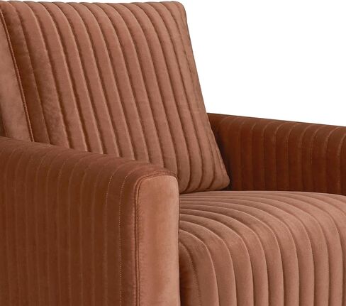 طائرة شراعية Babyletto Poe ذات قناة دوارة من المخمل الصدئ وقاعدة من الخشب الداكن، وحائزة على شهادة Greenguard Gold وCertiPUR-US in Kuwait