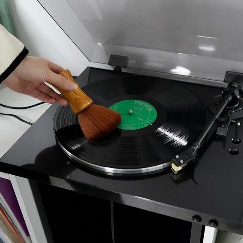 فرشاة تنظيف السجلات، منظف سجلات الفينيل الدوارة، فرشاة تنظيف الغبار المقاومة للكهرباء الساكنة للفينيل LP EP، الطراز B in Kuwait