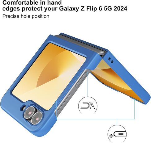 Foluu Slim Fit Case for Samsung Galaxy Z Flip 6, Ultra Thin Matte PC with Non-Slip Grip Full Protection Protective Cover for Samsung Galaxy Z Flip6 5G 2024 (Black) in Saudi Arabia