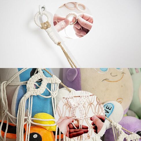Stuffed Animal Hammock Corner Hanging Net Plush Toy Organizer Macrame Stuffed Animal Storage Display for Teddy Net Corner Toy Net for Bedroom-Khaki in Saudi Arabia