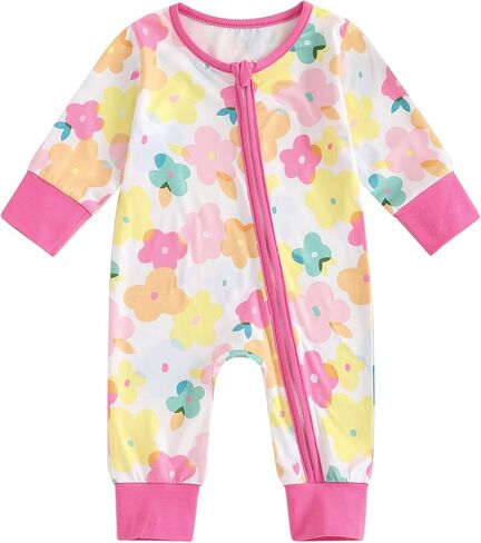 ملابس حديثي الولادة للفتيات الصغيرات، ملابس خريف وشتاء بأكمام طويلة، رومبير وافل مكشكش وسحاب، بدلة قفز للمنزل in Kuwait