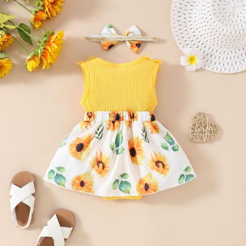 Bafeicao Newborn Baby Girl Clothes Rompers Sleeveless Lace Ruffles Floral Romper Dress Bodysuit Infant Dresses Summer Outfits in Saudi Arabia